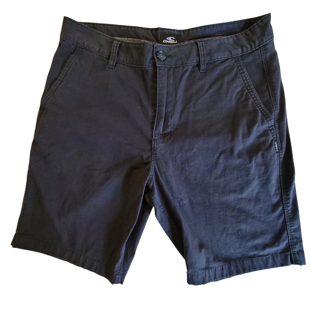 O'Neill Chino Walkshorts Mens 34 Black Cotton Stretch Flat Front Casual Shorts